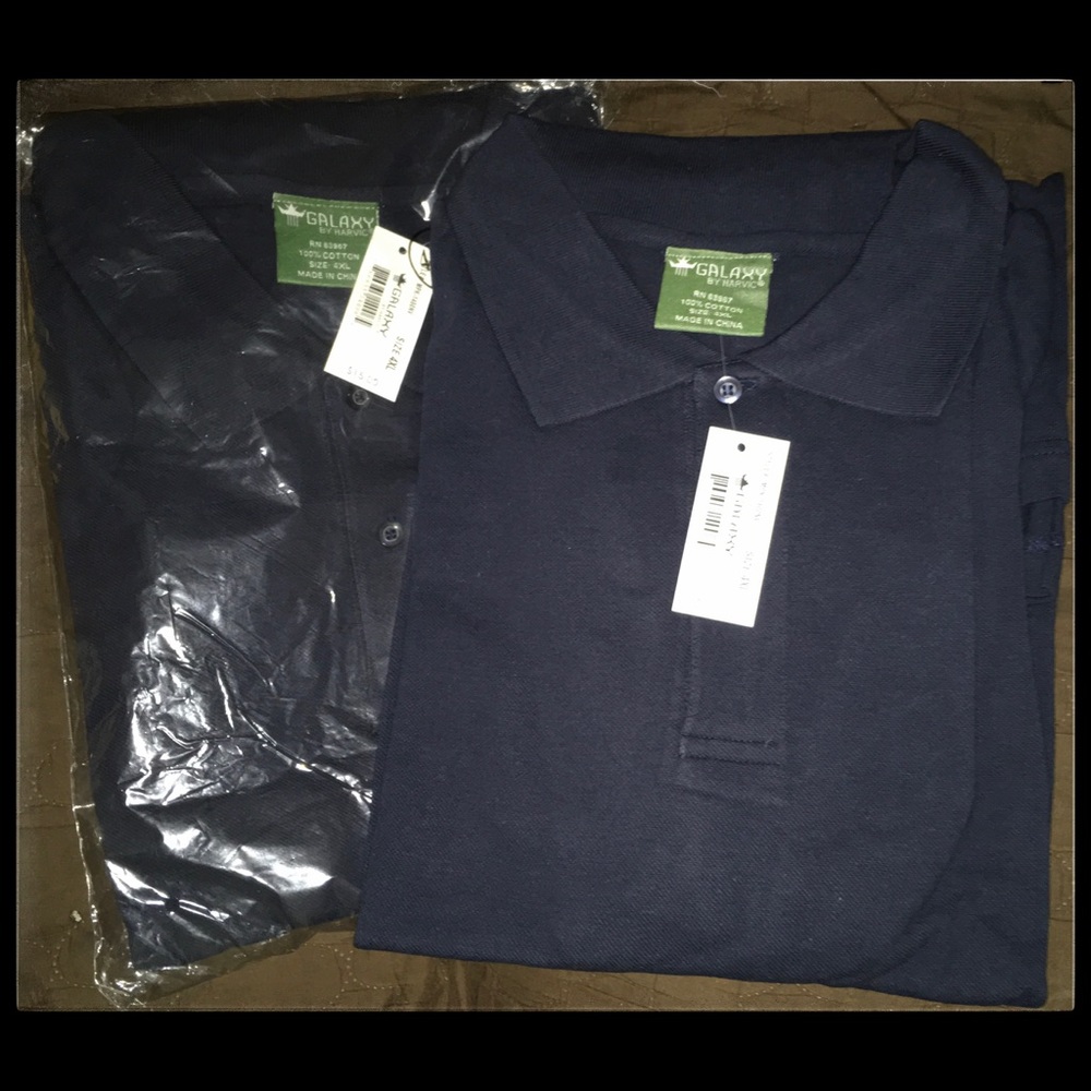 2 Men’s Galaxy by Havic Polo Golf Shirt/Lot of Two